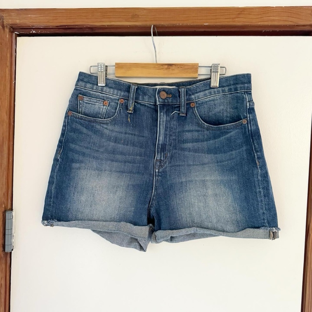Madewell high waist denim jean cut off shorts with stretch